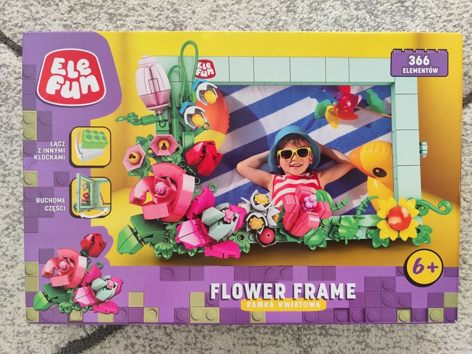 Klocki EleFun ramka kwiatowa 366el. Nowe