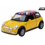 Autko model Mini Cooper 1:34 żółty