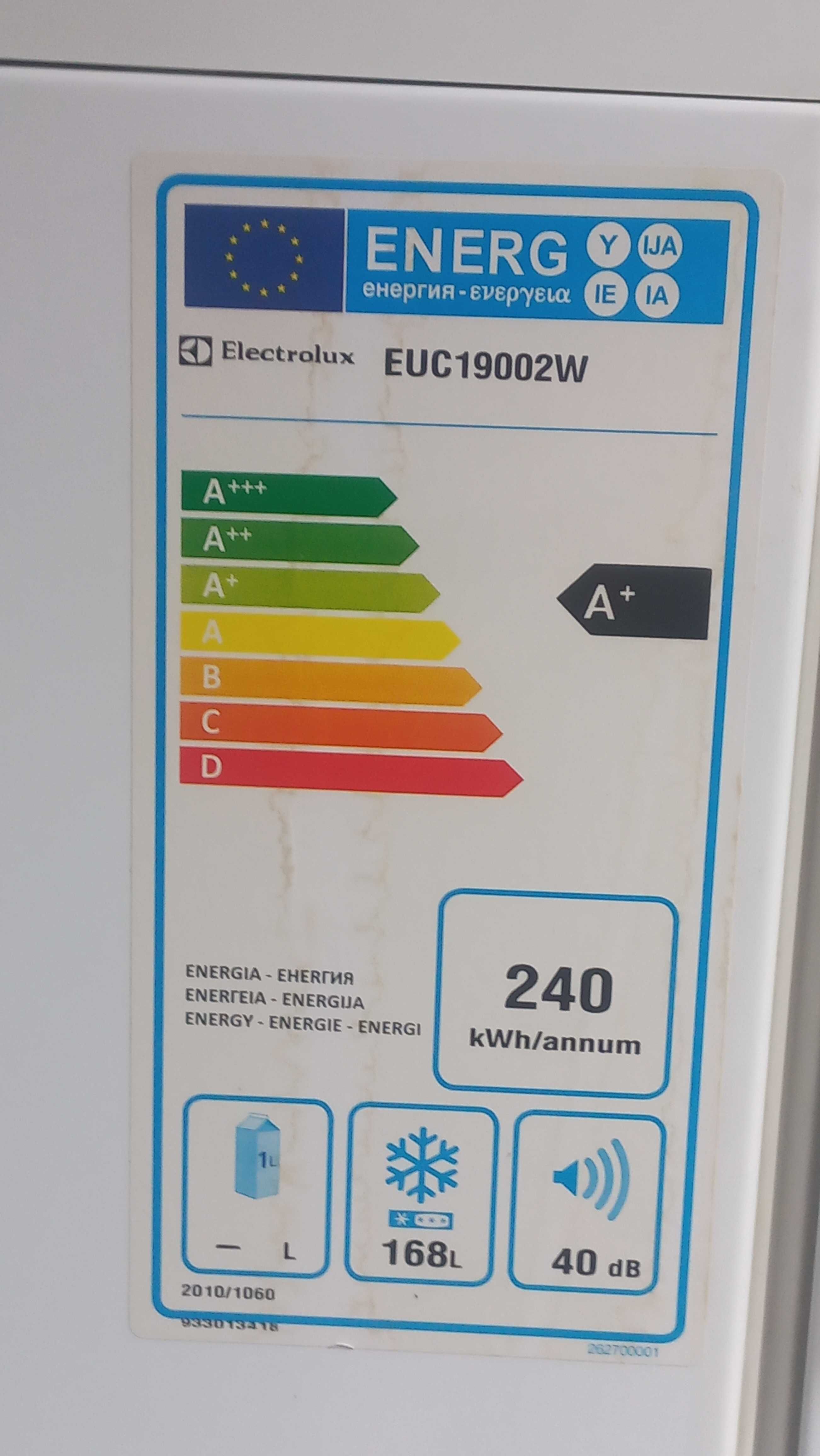 Zamrażarka Electrolux EUC1900 2W–wolnostojąca skrzyniowa, 168 l, kl A+