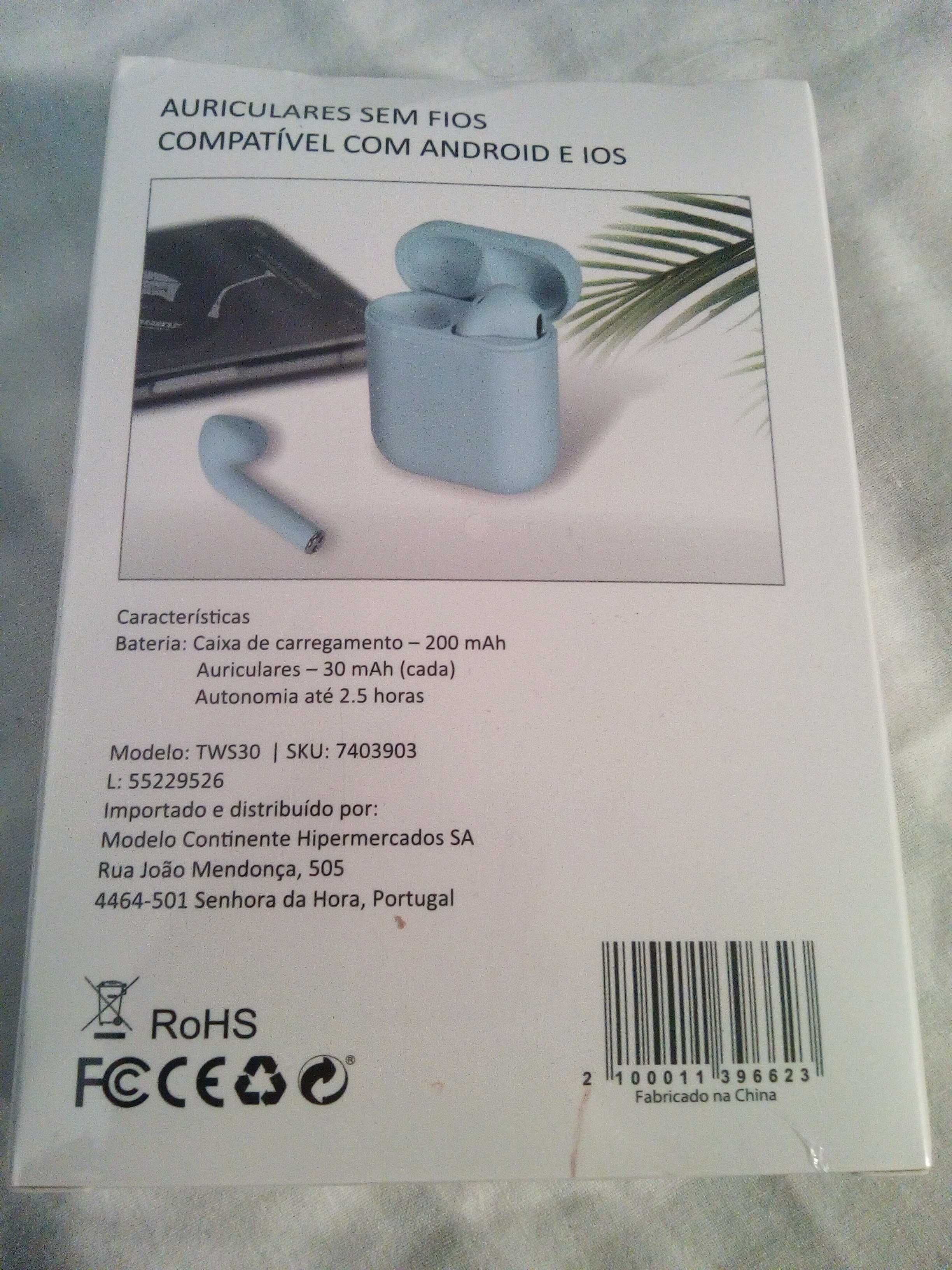 Auriculares Phones sem fios wireless varios modelos NOVOS em caixa 4€