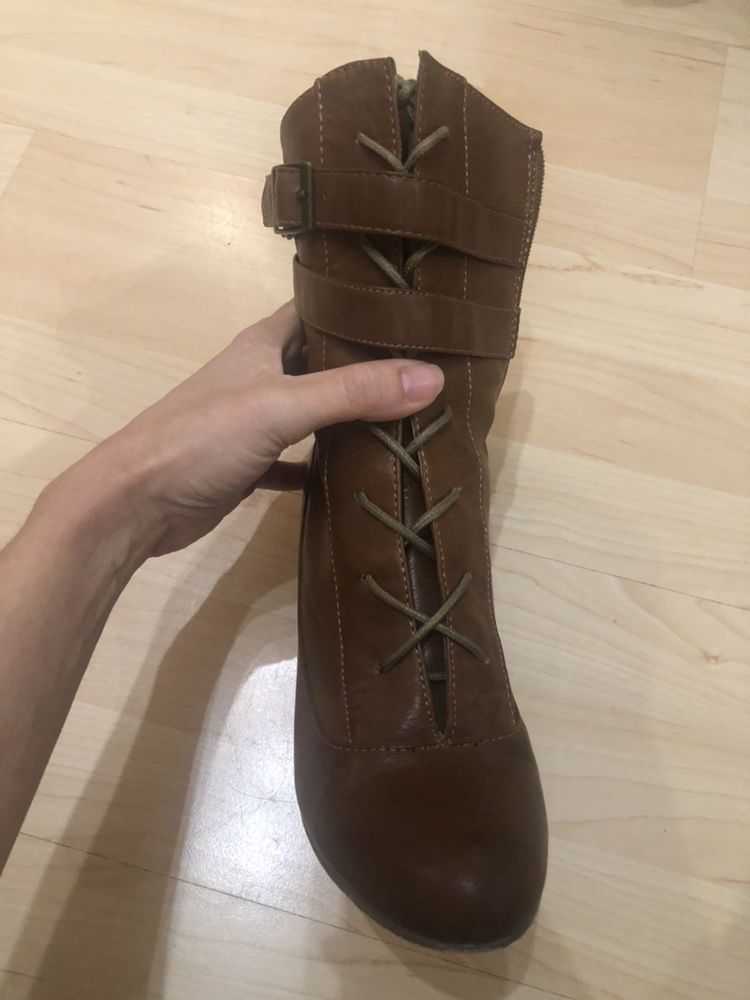 Сапоги ботинки 38 размер коричневые рыжие
