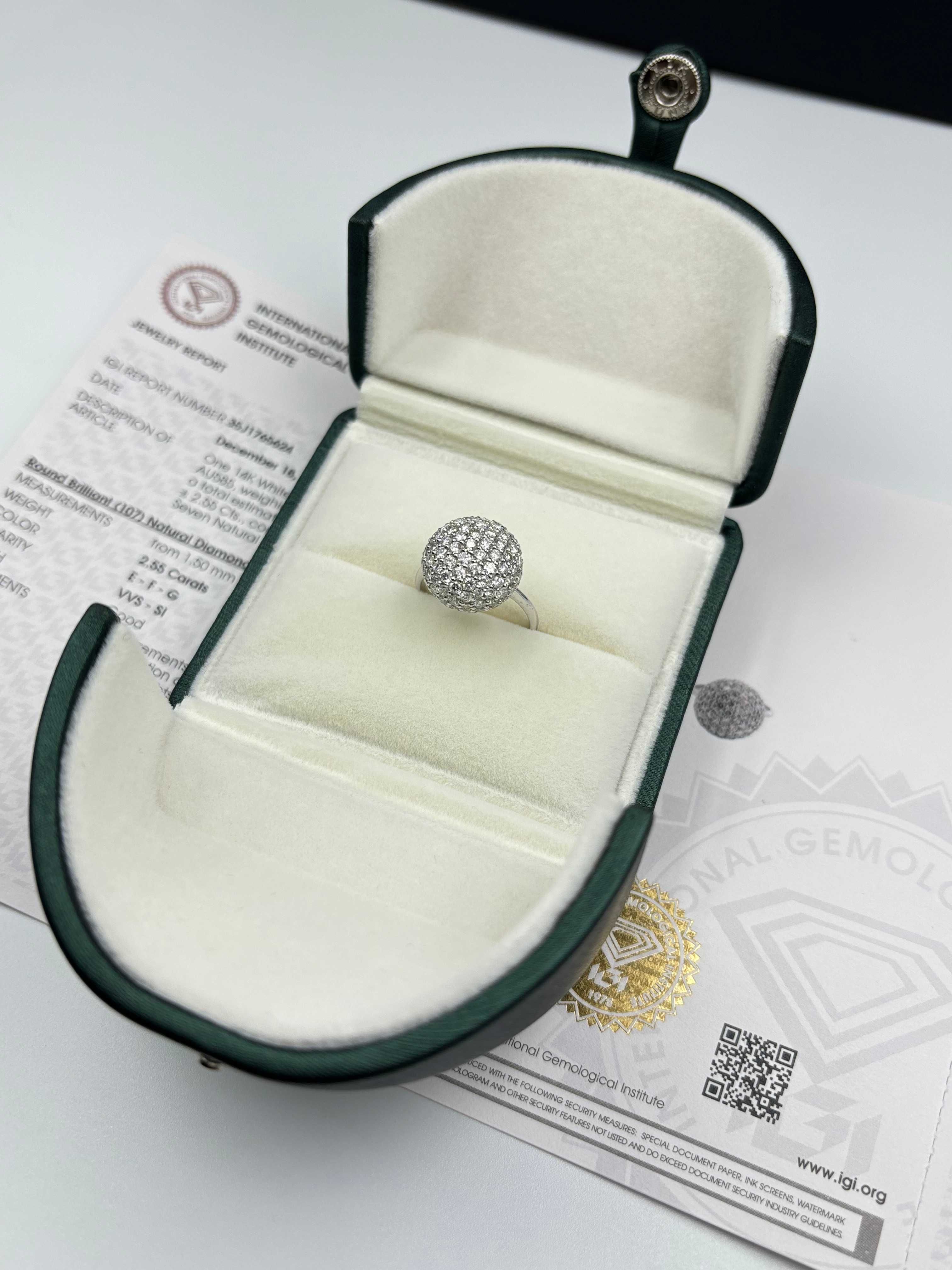 Złoty pierścionek 2,5ct z naturalnymi brylantami diamentami Certyfikat