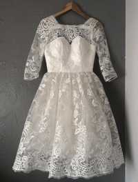 Sukienka biała koronkowa chi chi london ślub poprawiny chrzciny wesele