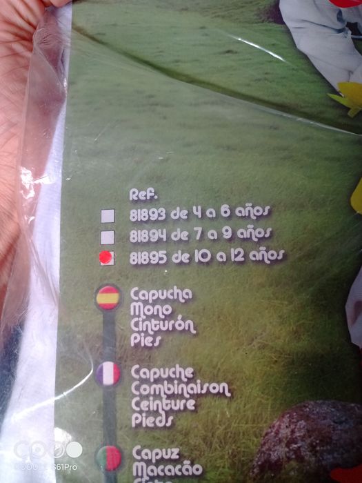 Disfarce galinha 10/12 anos