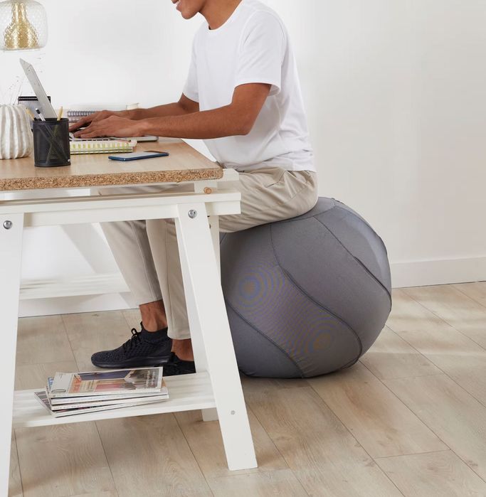 Bola de Ginástica 75 cm Azul + Capa + Bomba