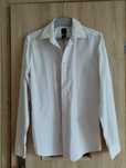 Biała koszula męska H&M S slim fit w kropki drobny wzór
