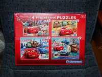 Puzzle progresywne 4 w 1 Cars Disney  3+ - nowe