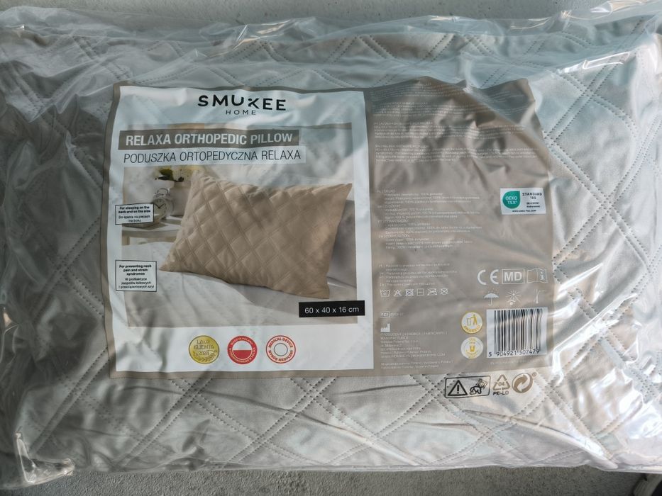 Poduszka ortopedyczna Smukee Relaxa 60x40x16 beżowa 2 szt