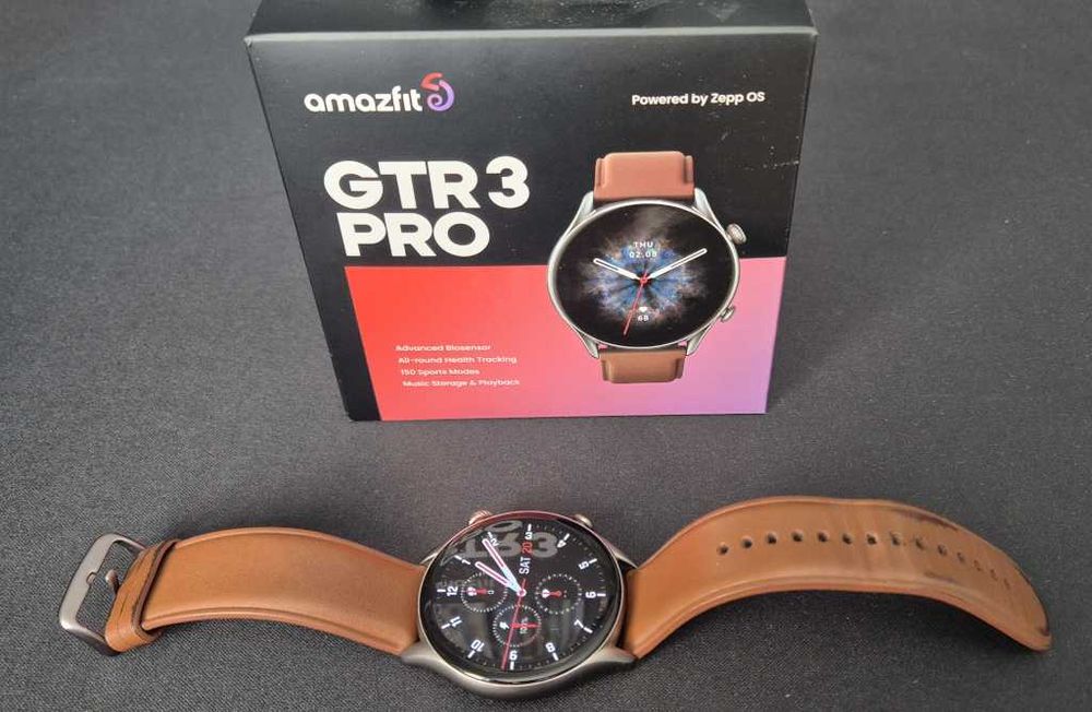 Amazfit GTR 3 Pro – komplet z pudełkiem i ładowarką, stan bardzo dobry
