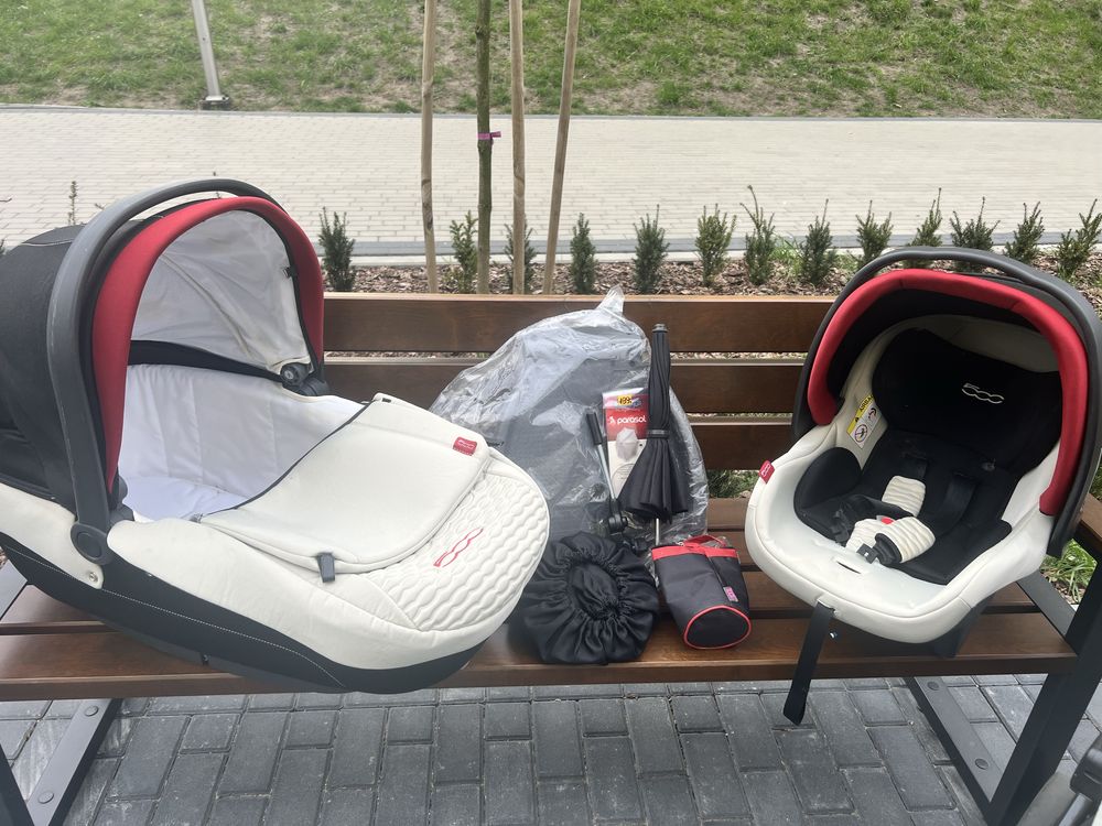 Wózek 3 w 1 marki Peg Perego edycja limitowana Fiat 500