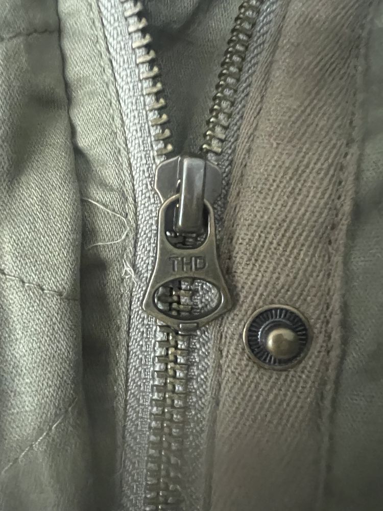 Tommy Hilfiger płaszcz parka khaki S 36 z kapturem przejściowy