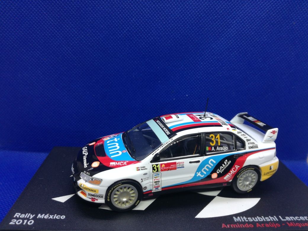 N.143 Miniatura Mitsubishi Lanver Evo IX Armindo Araujo 2010 Rally Mex