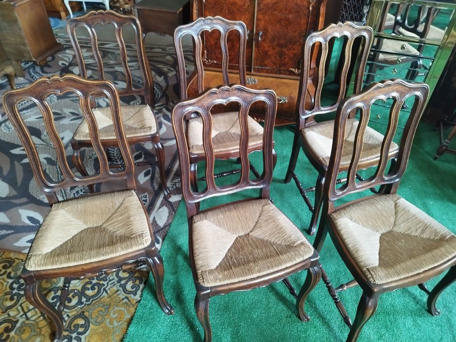 krzesła salonowe drewniane Antyk Vintage 6 sztuk