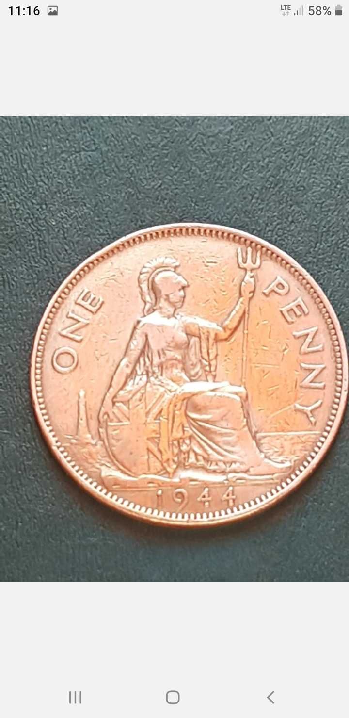 WIELKIEJ BRYTANII 1944 - jeden penny