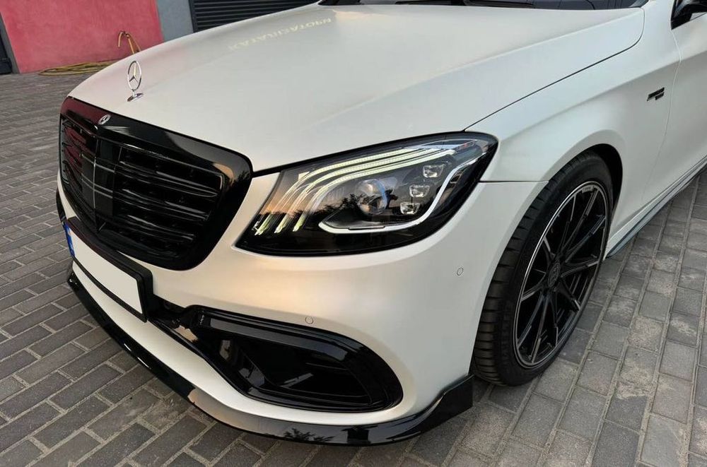 Губа на передний бампер Mercedes W222 накладка на бампер юбка обвес