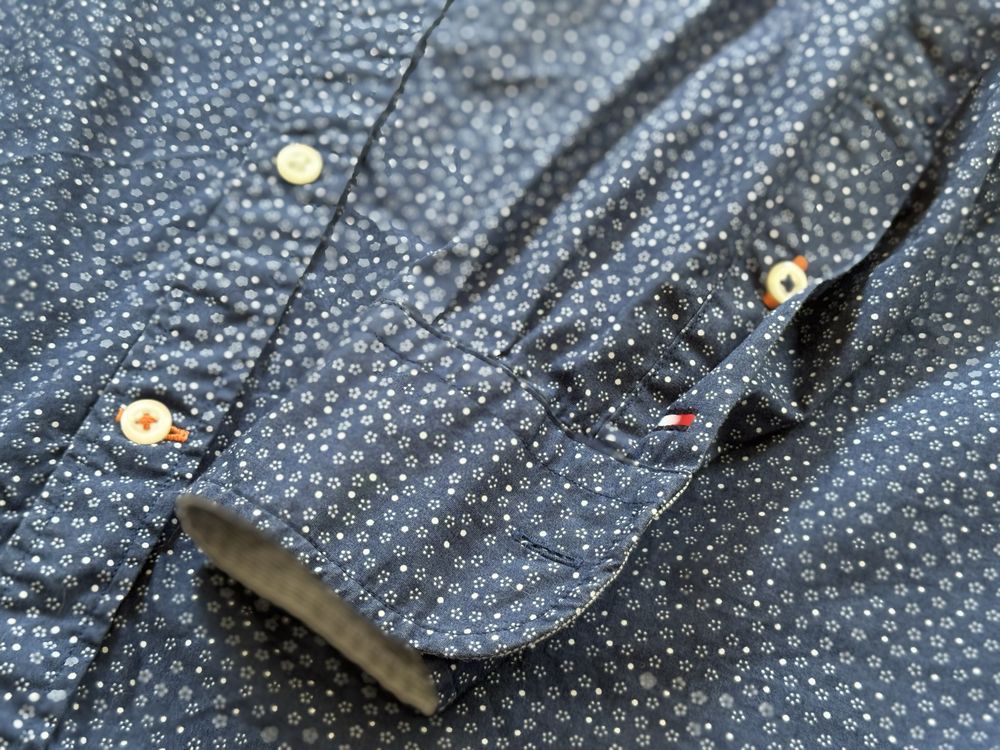Koszula Tommy Hilfiger button down granatowa / wzorek roz S