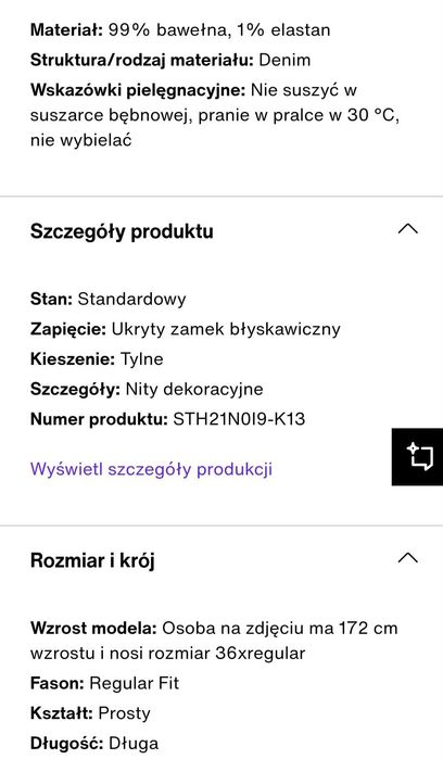 Jeansy Straight Leg Stradivarius r. 42