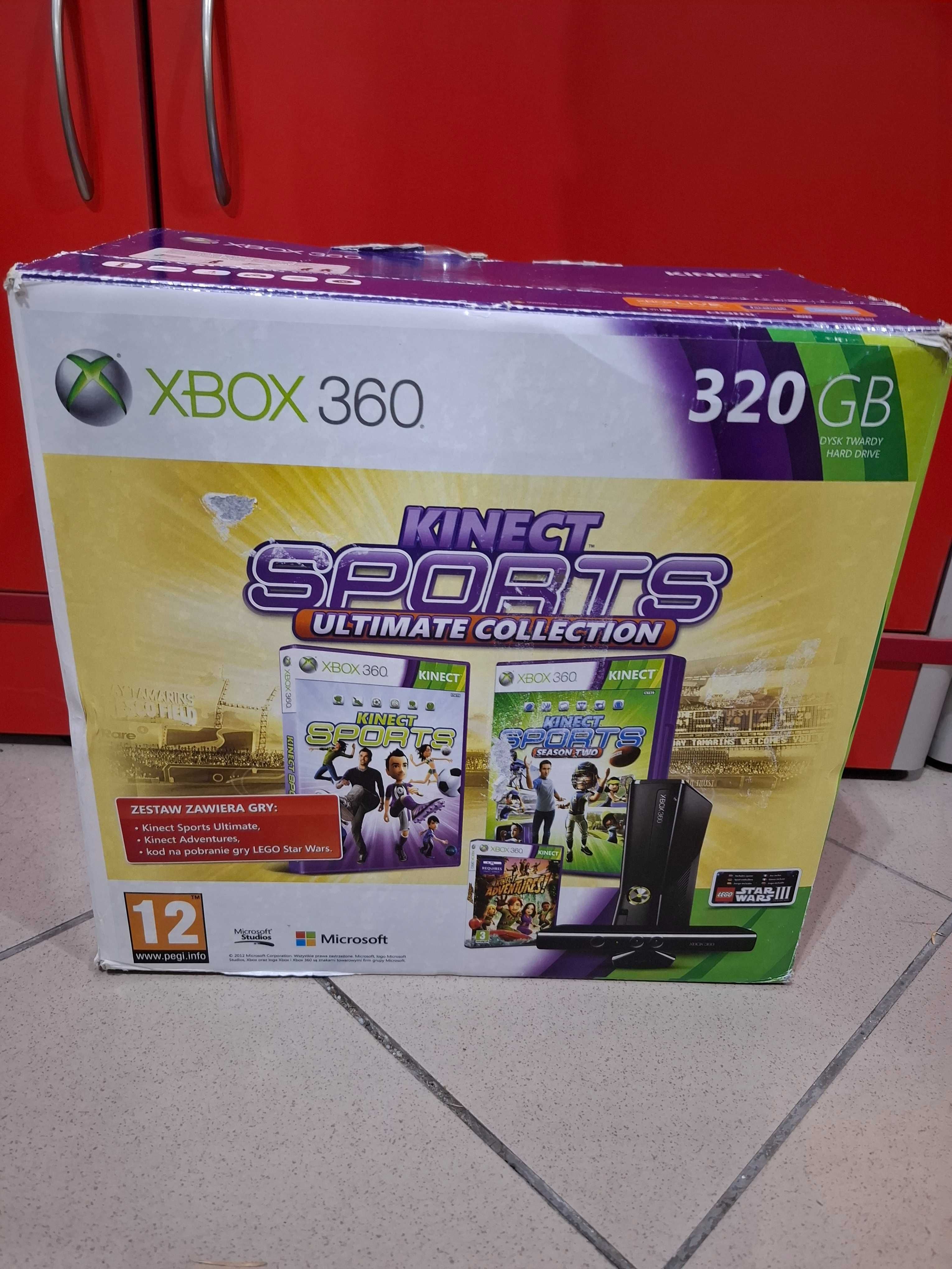 Konsola Xbox 360 S 320GB 2 pady KINECT pudełko model 1439