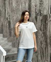 Жіноча футболка Miu Miu Білий | Чорний Zara