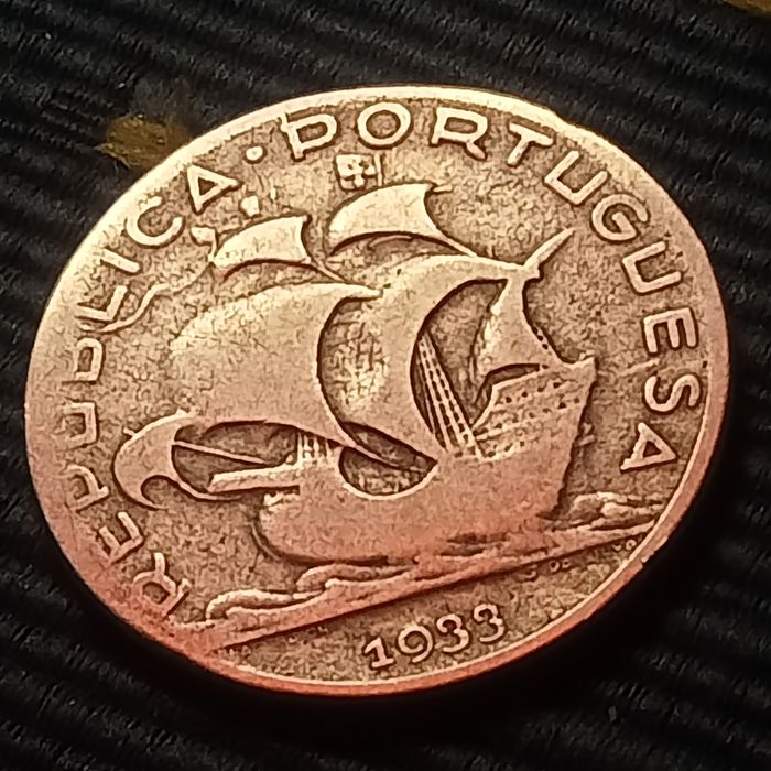 moeda em prata 5.00 escudos  1933