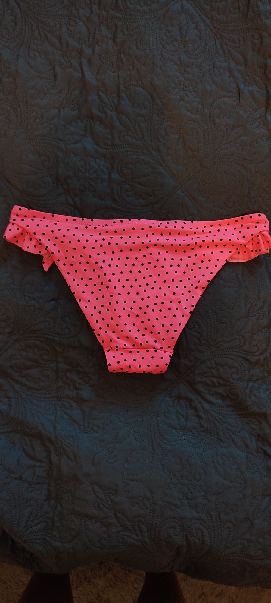 Strój kąpielowy nowe majtki bikini różowe w czarne kropki rozmiar S