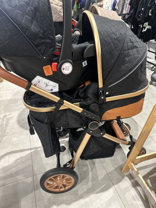 Nowy wózek 3w1 zloty stelaż