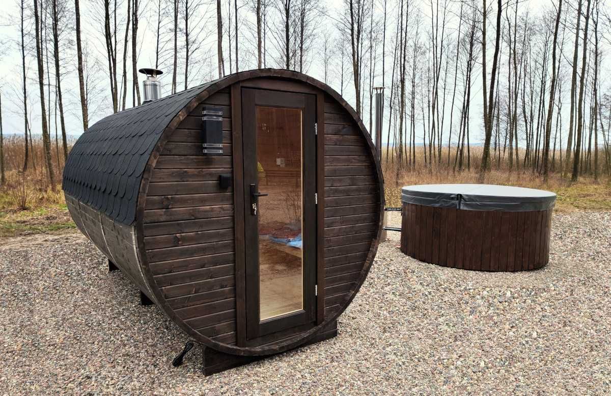 Sauna Ogrodowa beczka 250cm Piec elektryczny 9kW Transport