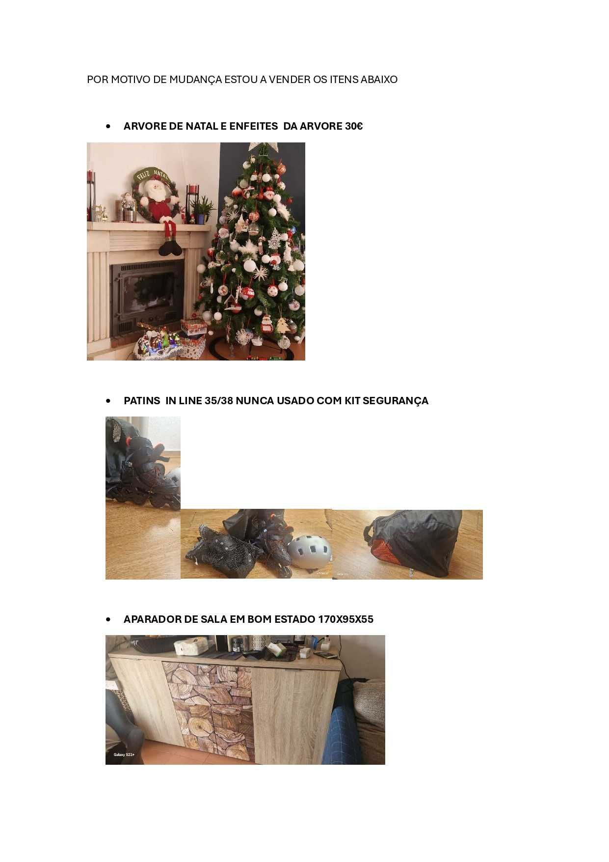Vendo vários  itens para casa  - motivo mudança