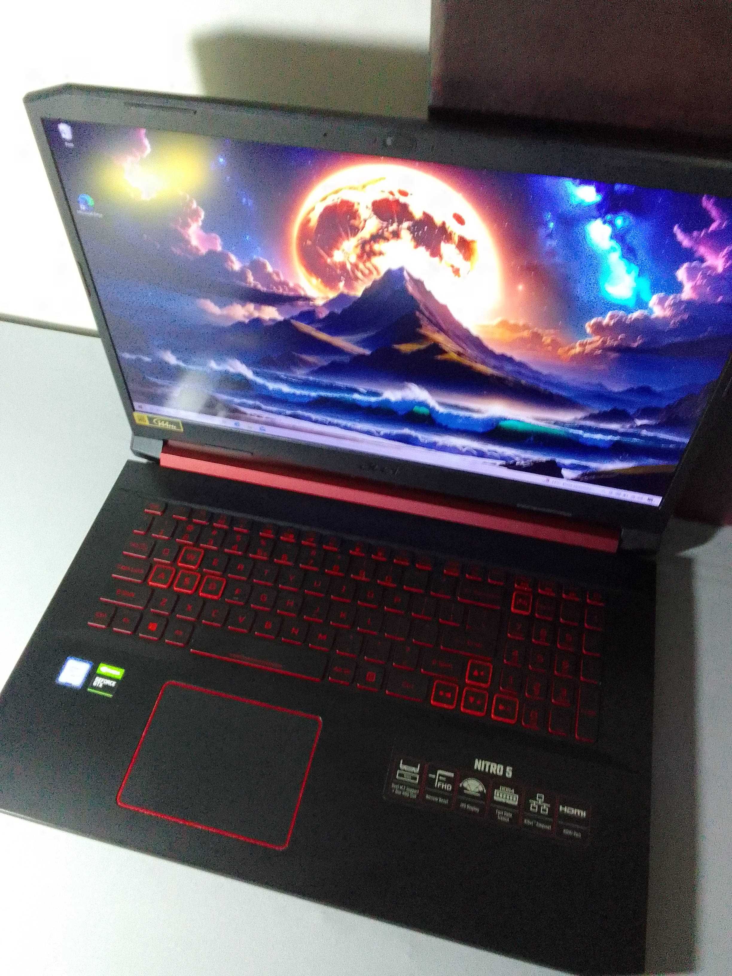 Acer Nitro 5 17,3", i7 9Gen. 1660TI, dwa dyski. Zadbany.