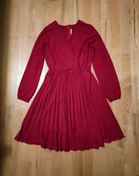Czerwona szyfonowa plisowana sukienka Isabella S