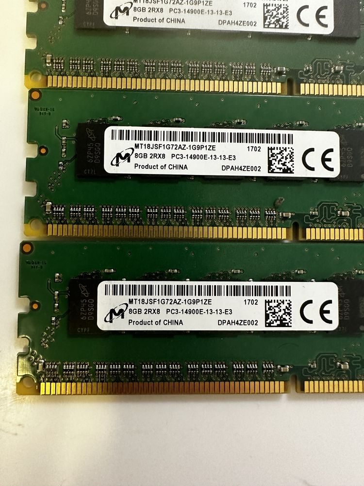 Память DDR3 8gb Udimm 10600e/12800e/14900e ecc (для пк, для серверов)
