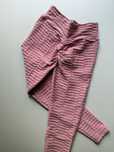 Legginsy modelujące push-up z marszczeniem pudrowy róż BeShaped L