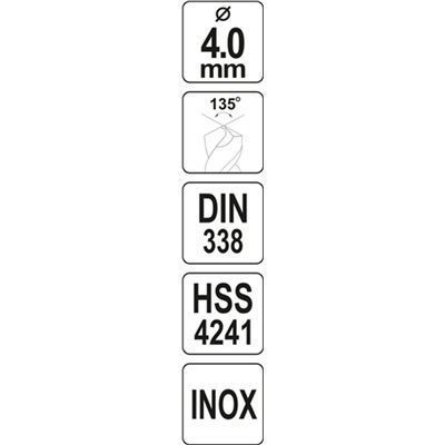 Wiertło Do Metalu Inox 4.0Mm Hss Premium Yato