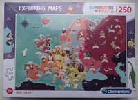 Exploring Maps Пазлы 48,5х33,5см 250 элемент Clementoni (Италия) Новые