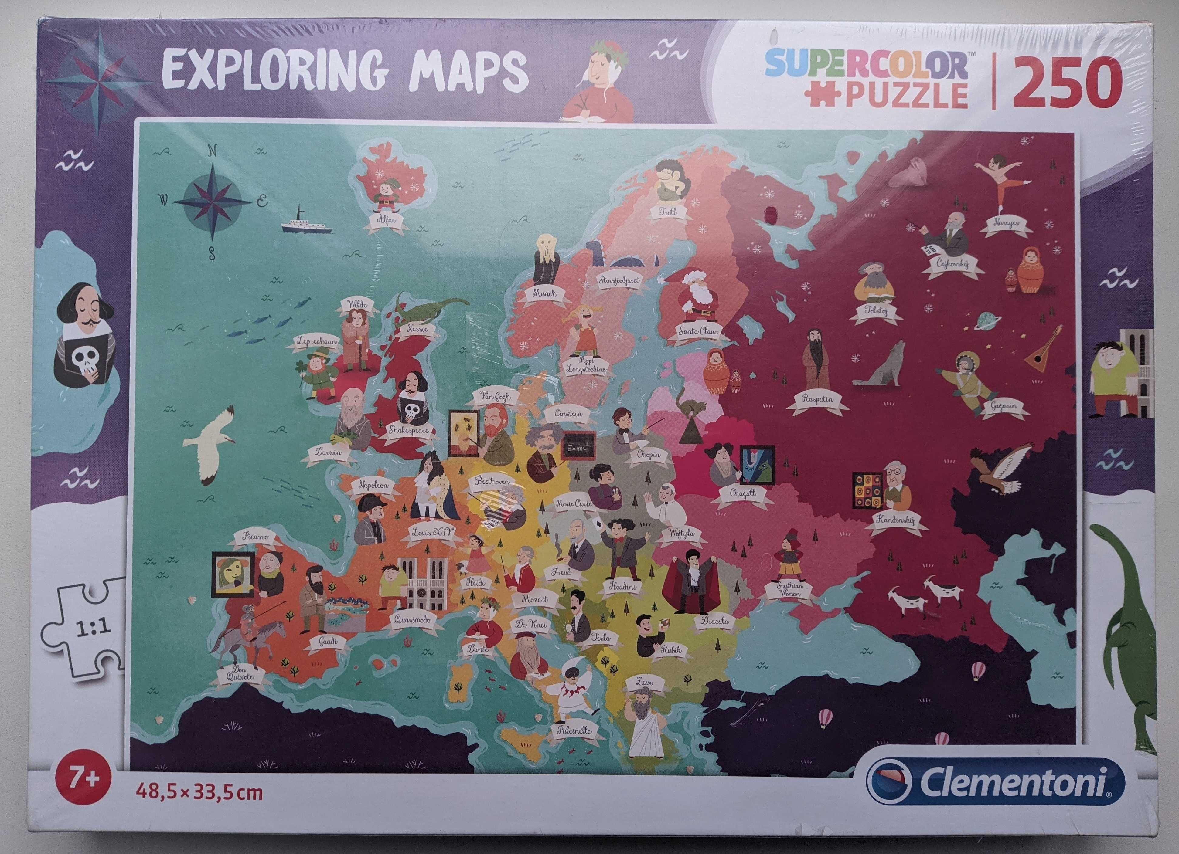 Exploring Maps Пазлы 48,5х33,5см 250 элемент Clementoni (Италия) Новые