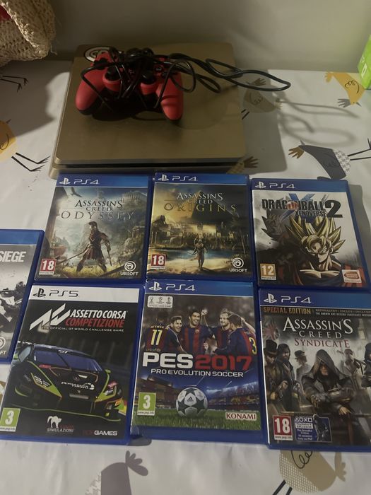 Ps4 com jogos e comando