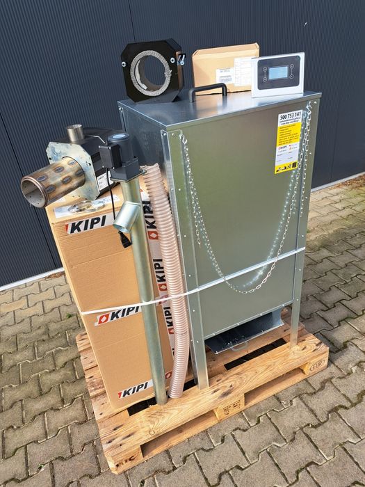 Zestaw 10 kW Kipi Palnik podajnik Kosz sterownik do przeróbki na pelet