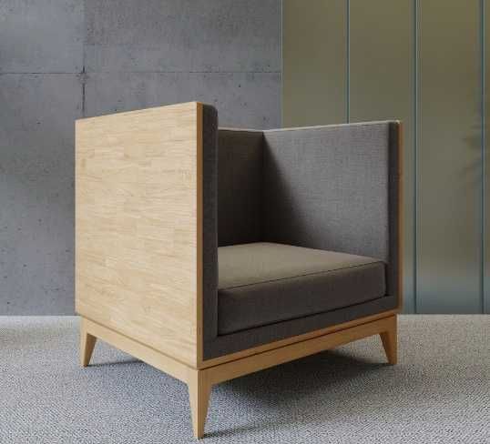 fotel drewniany tapicerowany meble na wymiar