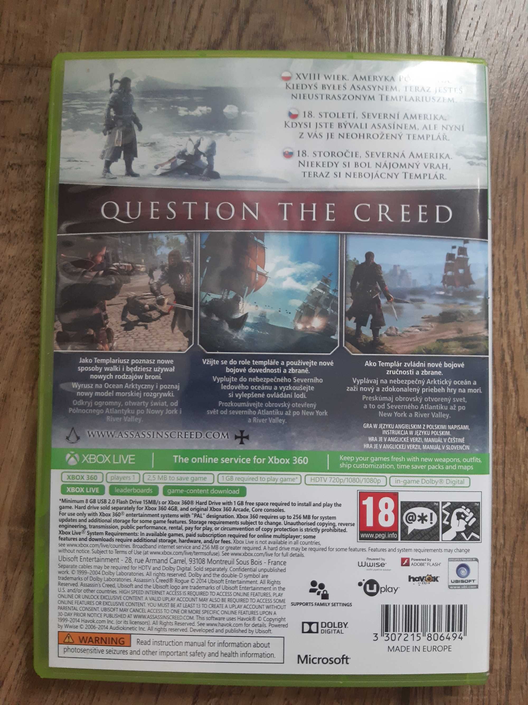 Assassins Creed Rogue x360 xbox