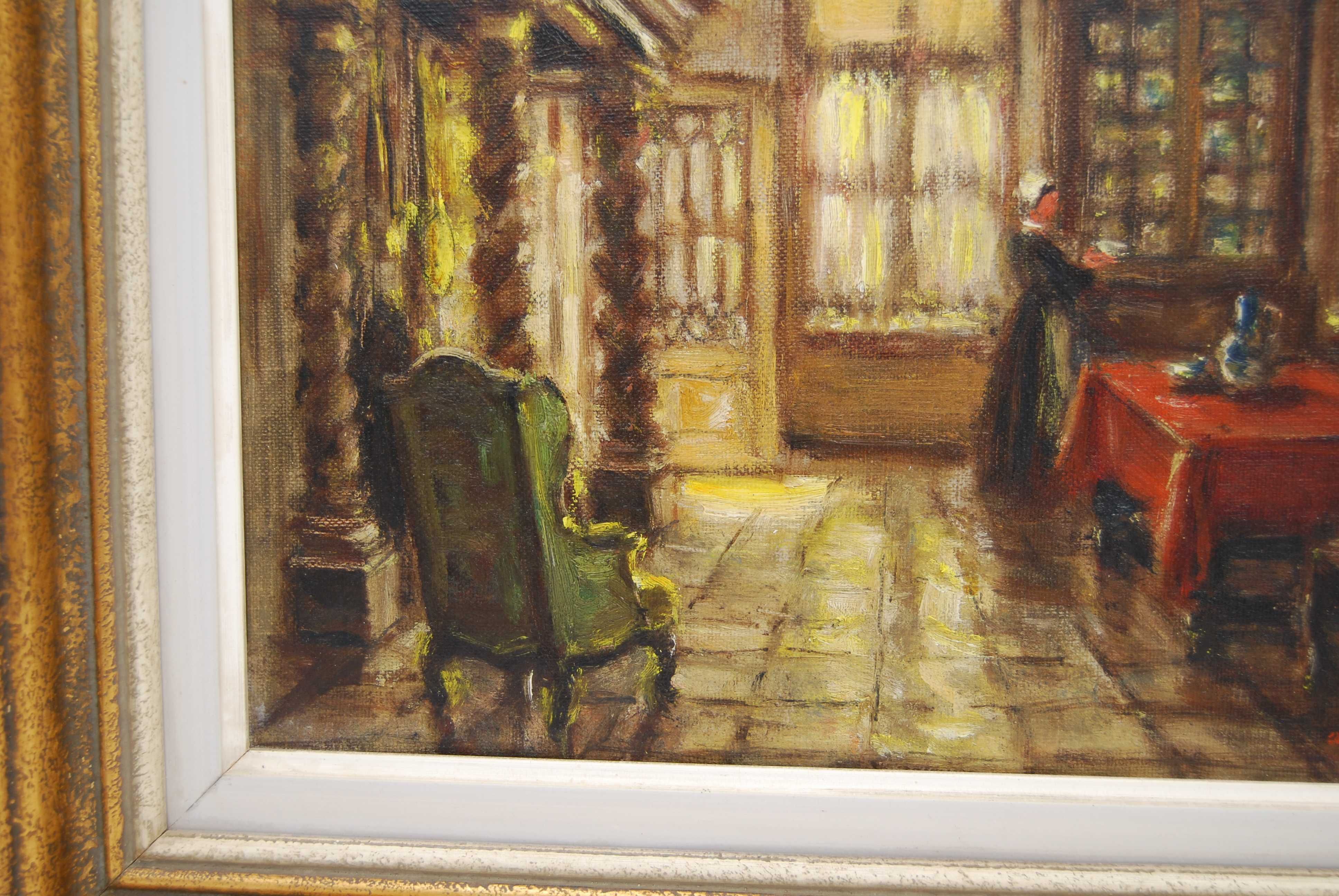 Albert Geudens (1869 - 1949) obraz "Kobieta w jadalni"