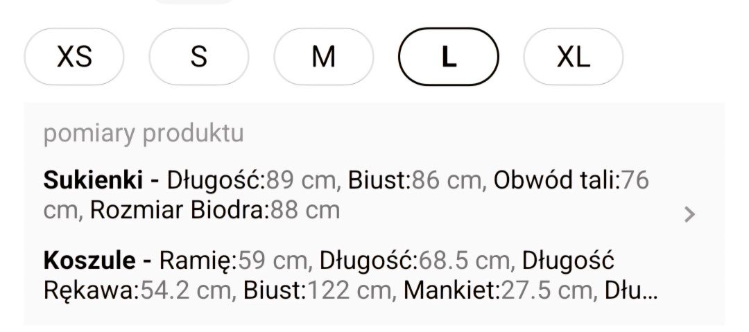 Sukienka z koszulą r.L