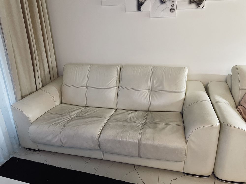 Zestaw skóra sofa 3 osoba, 2 osobowa + fotel