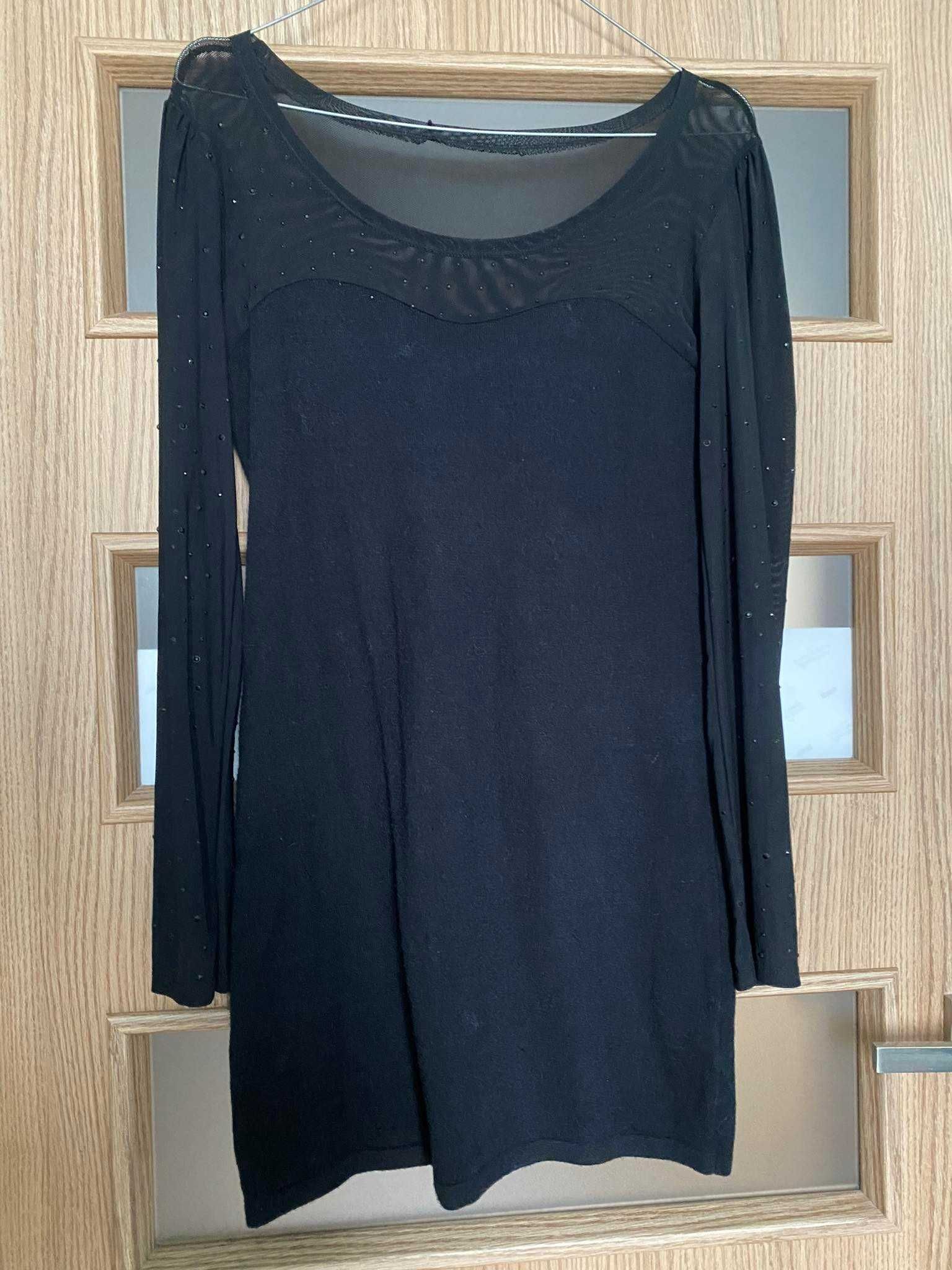 Czarna sweterkowa sukienka