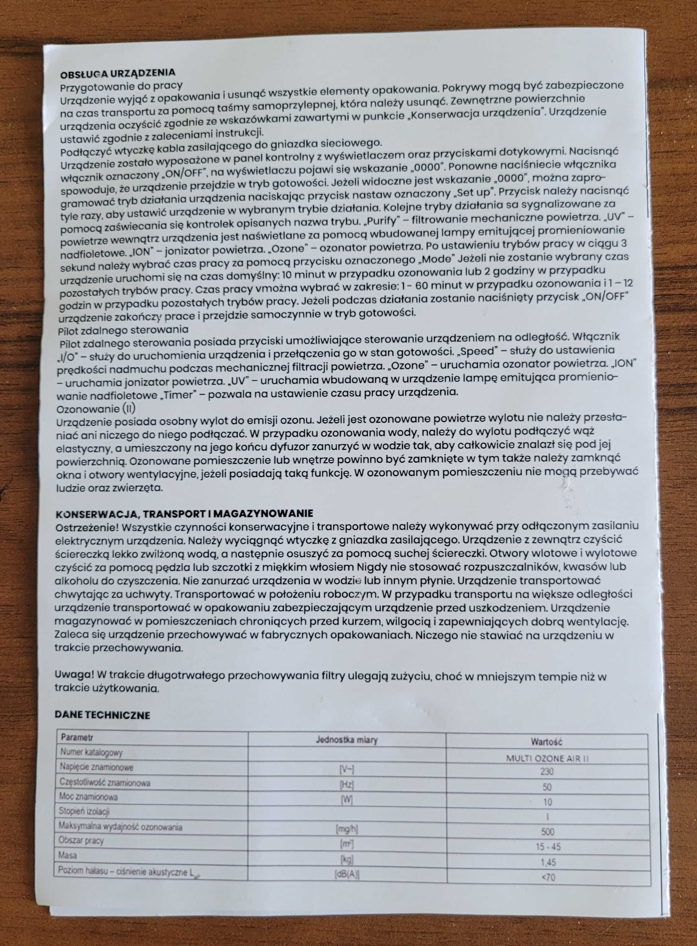 Generator ozonu+oczyszczacz powietrza, wody, żywności itp.
