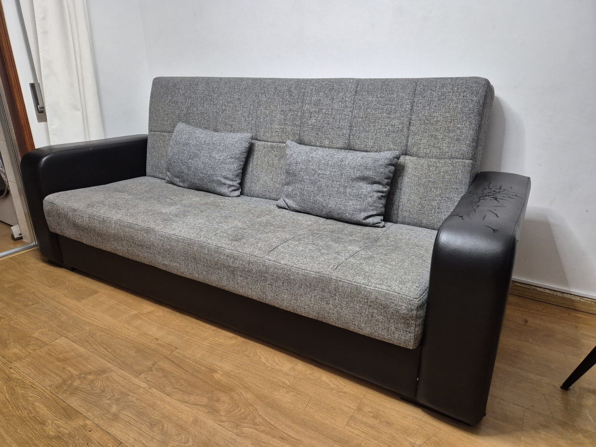 Sofá cama prima 3 lugares preto cinza