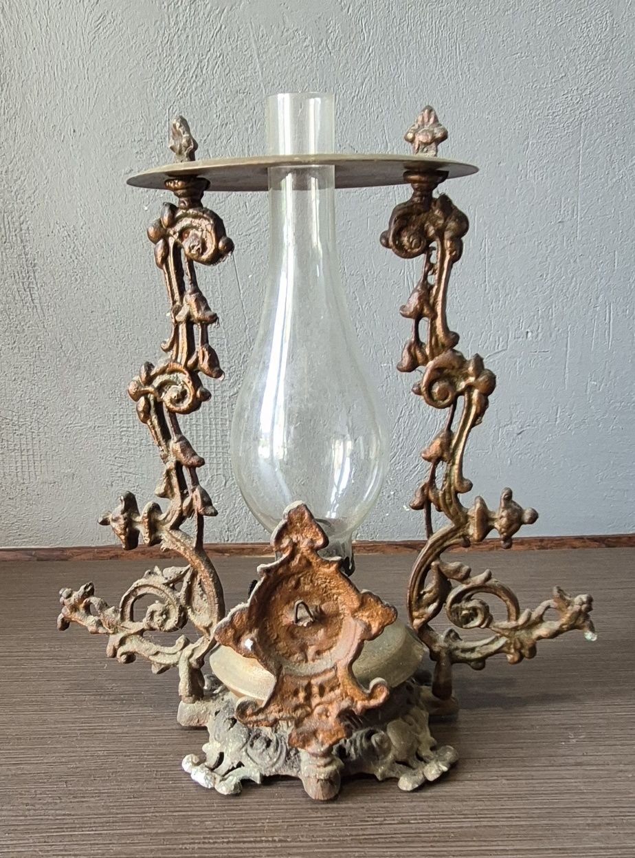 Stara lampa naftowa/kinkiet metalowy