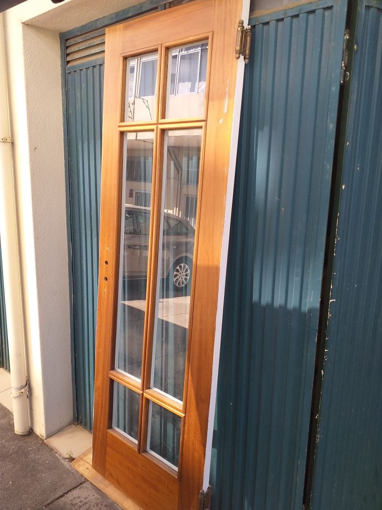 Porta interior madeira com vidros