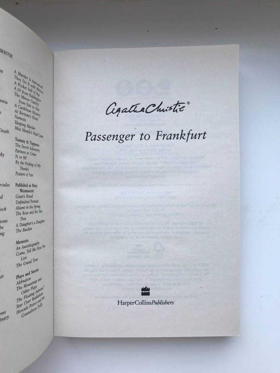 Agatha Christie "Passenger to Frankfurt"