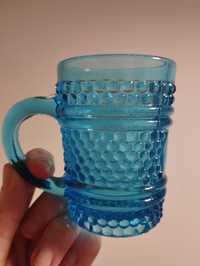 Чашка старинная из синего стекла из Швейцарии