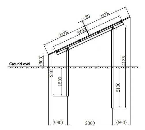 Konstrukcja gruntowa wbijana wertykalna kafar 2x4 fotowoltaika